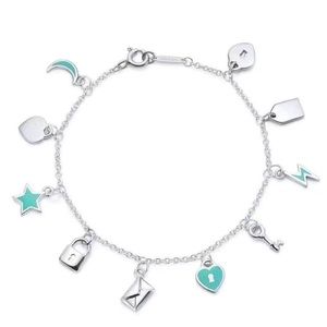 Tiffany and Co Love Notes Dangle Charm bracelet